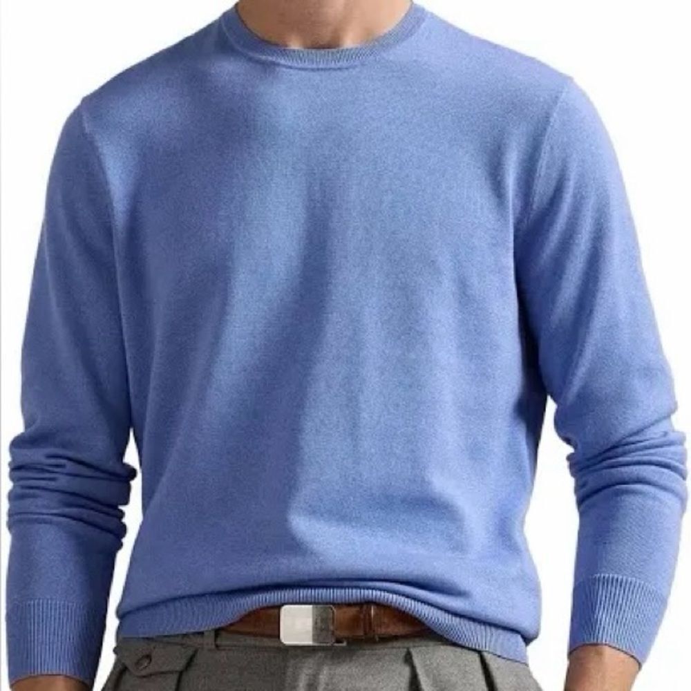 NWT Polo Ralph Lauren Men's Light Blue Crewneck Sweater XXL